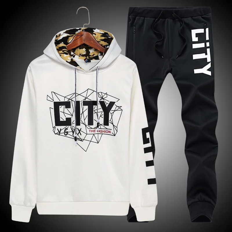 Men Clothing Set Sportswear 2019 Spring New Hoodies Sweatshirts Plus Size Men's Two Piece Hoodies+Pants Letter print tracksuit Men Clothing Set Sportswear 2019 Spring New Hoodies Sweatshirts Plus Size Men's Two Piece Hoodies+Pants Letter print tracksuit