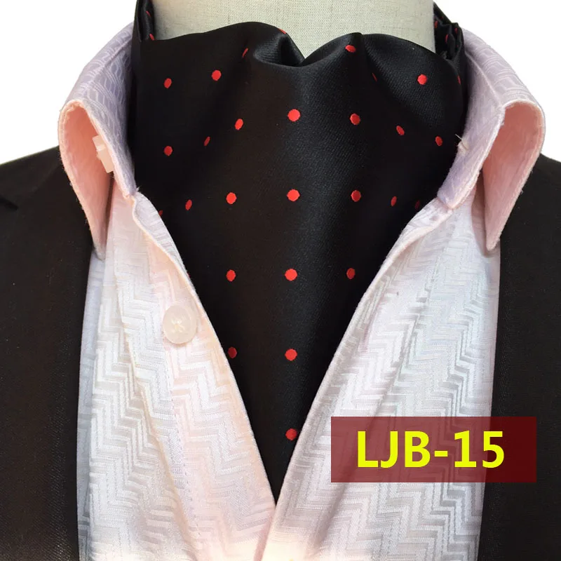 2017 Fashion Gentlemen Dots Spots Collar Handkerchief High Quality Woven Ascots for Banquetin