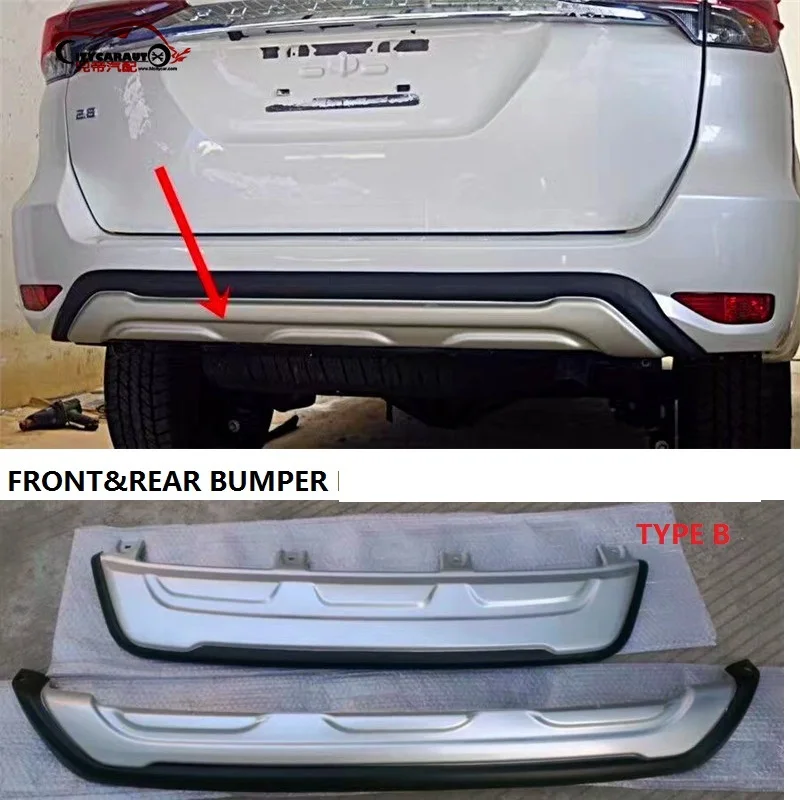 

exterior auto accessories front bumper REAR BUMPERS Rear Bumper Protector Diffuser Spoiler FIT FOR FORTUNER 2015 -2017
