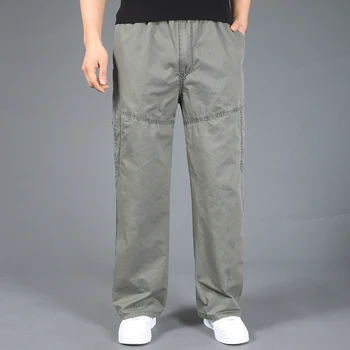 

2020 High Quality Men Casual Pants Straight Man Trousers Cargo Pants Overalls Men Work Pants Homme Loose Plus Size Pants 6XL
