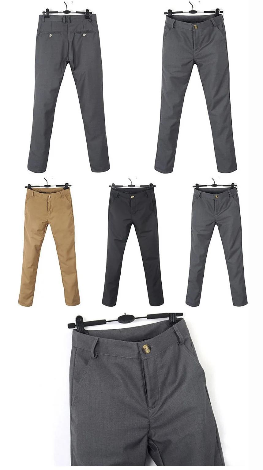 Новые высококачественные мужские брюки, мужские брюки, повседневные тонкие мужские брюки(без пояса) 3 цвета