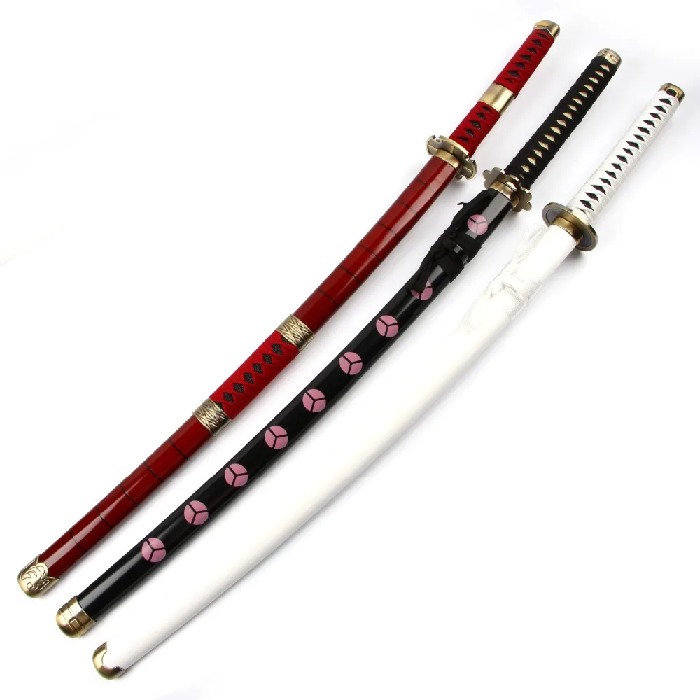 Цельнокроеные мечи ророноа Зоро Wado Ichimonji & Sandai Kitetsu Yubashiri Black Sword Shusui реквизит для