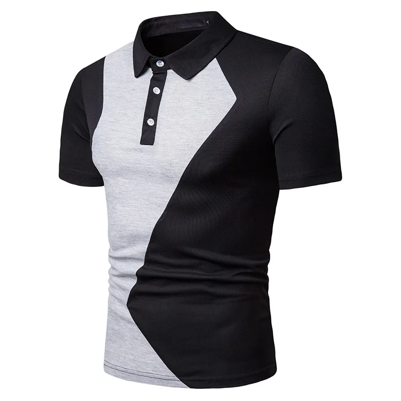 Поло Для мужчин Лето Camisa короткий рукав рубашка-поло дышащая футболки Лоскутные рубашки Повседневное формальный прилегающий плюс Размеры Топ