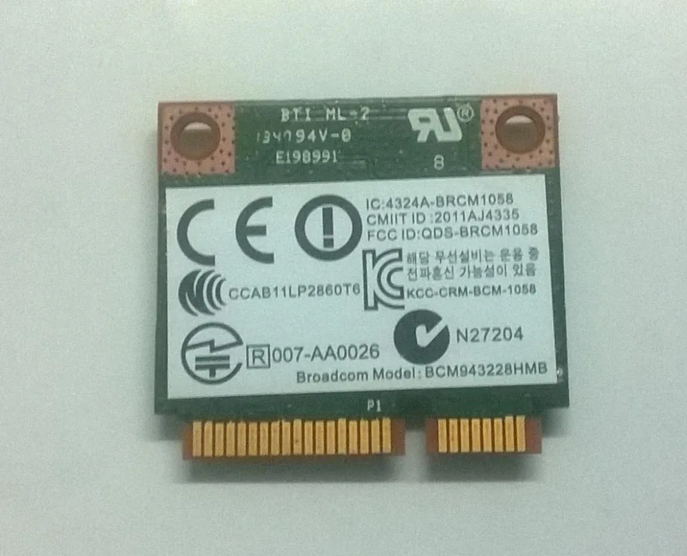 BT 4.0 731550-001 718449-001 Broadcom BCM943228HMB 802.11abgn 2x2 Wi-Fi