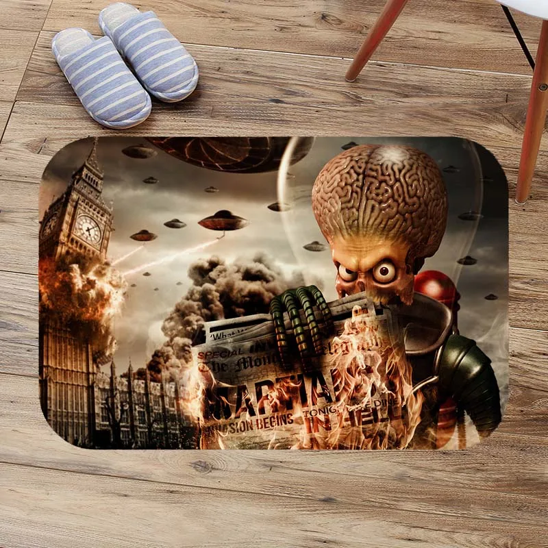 Противоскользящие дверные коврики Mars Attacks коврик для ванной комнаты Заказные коврики для ванной мягкие фланелевые DIY коврик впитывающие коврики для пола