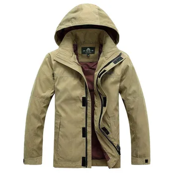 

New Fashion Hooded Jacket Men's Jacket Autumn Winter Male Coats Windbreaker Military Style Big Size Windproof Trenchcoat