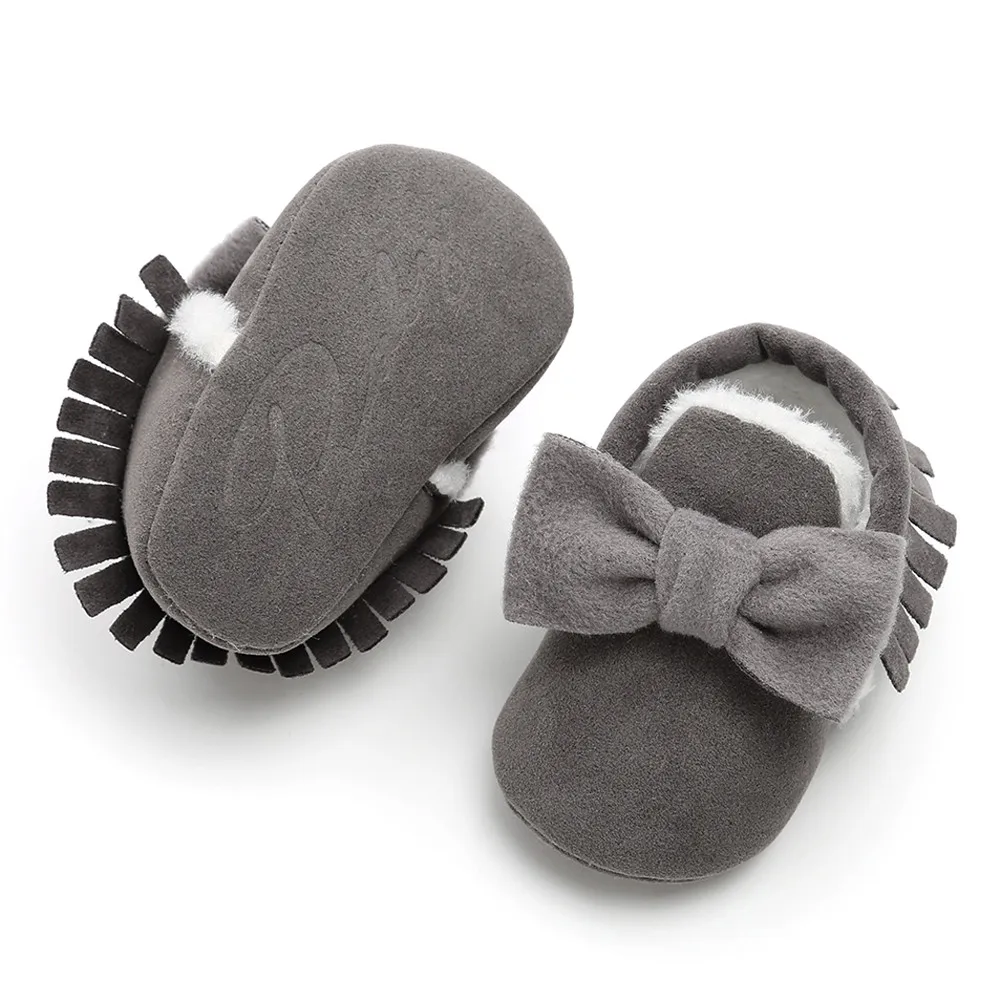 Одежда для новорожденных для маленьких девочек обувь прекрасная Bowknot хлопковая обувь; верхний материал из Утепленная одежда Мода для детей ясельного возраста, для тех, кто только начинает ходить, детская обувь пинетки для новорожденных