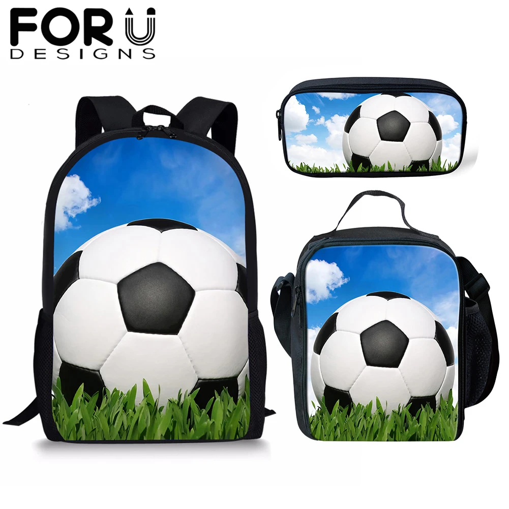 

Fire Football 3D Print School Bag Sets/3PCS Bookbag Student Soccer Orthopedic Backpack for Baby Boy Kids Satchel Mochila 2019