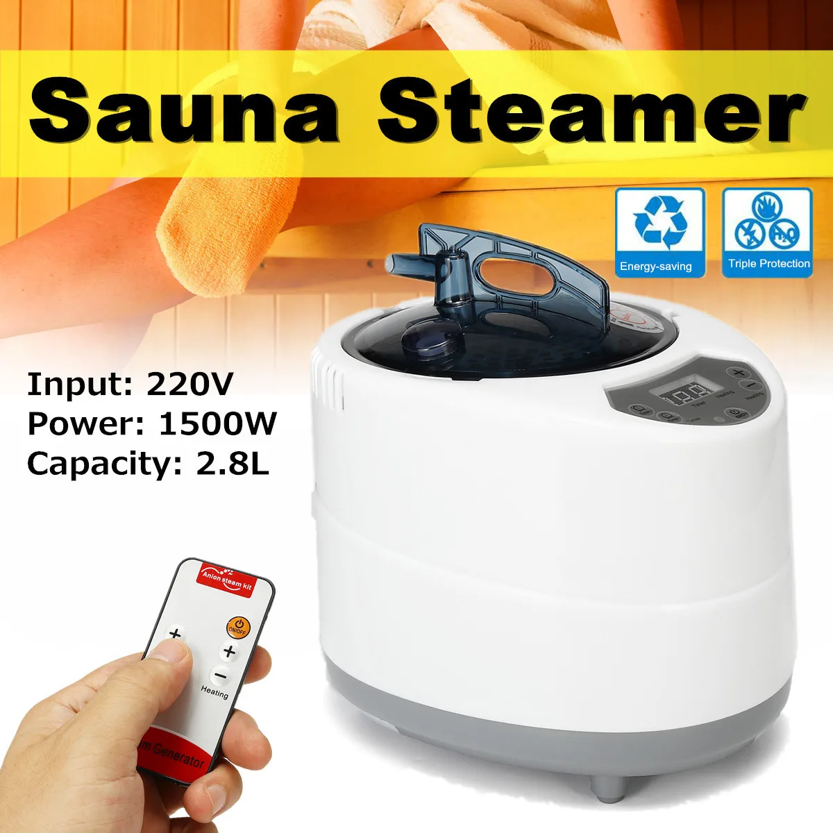 

9 Stall Fumigation Steam Generator 2.8L 1500W 220V EU Remote Control Powerful Steamer Machine Anti-electric Shock Remote Control