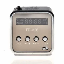 Kebidu портативный TD-V26 Мини Портативный алюминиевый сплав USB динамик звук стерео FM радио Поддержка TF/SD карты усилитель коробка черный
