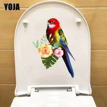 YOJA 15 5X22CM śliczne papuga dekoracja pokoju naklejka ścienna Cartoon toaleta WC WC naklejka T1-1972 tanie tanio CN (pochodzenie) Płaska naklejka ścienna Klasyczny For Wall Jednoczęściowy pakiet