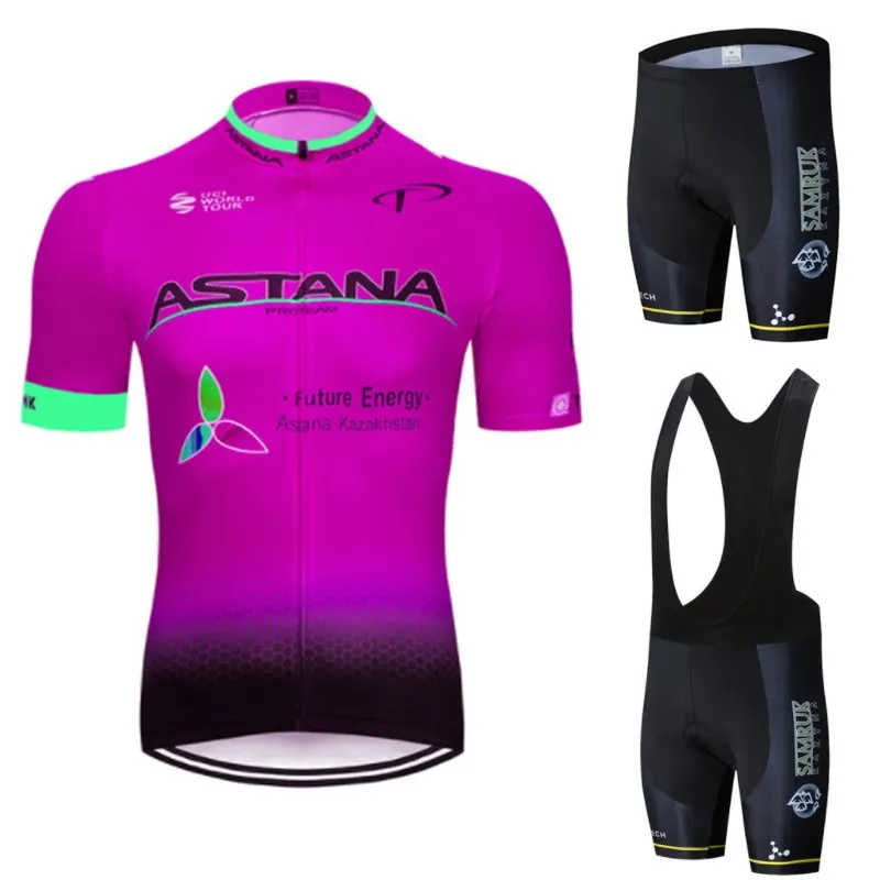 Pro Team Zomer ASTANA Wielertrui набор Ropa Ciclismo Hombre Kleding 12D Bib Broek Ademend Fietsen наборы Fiets Maillot