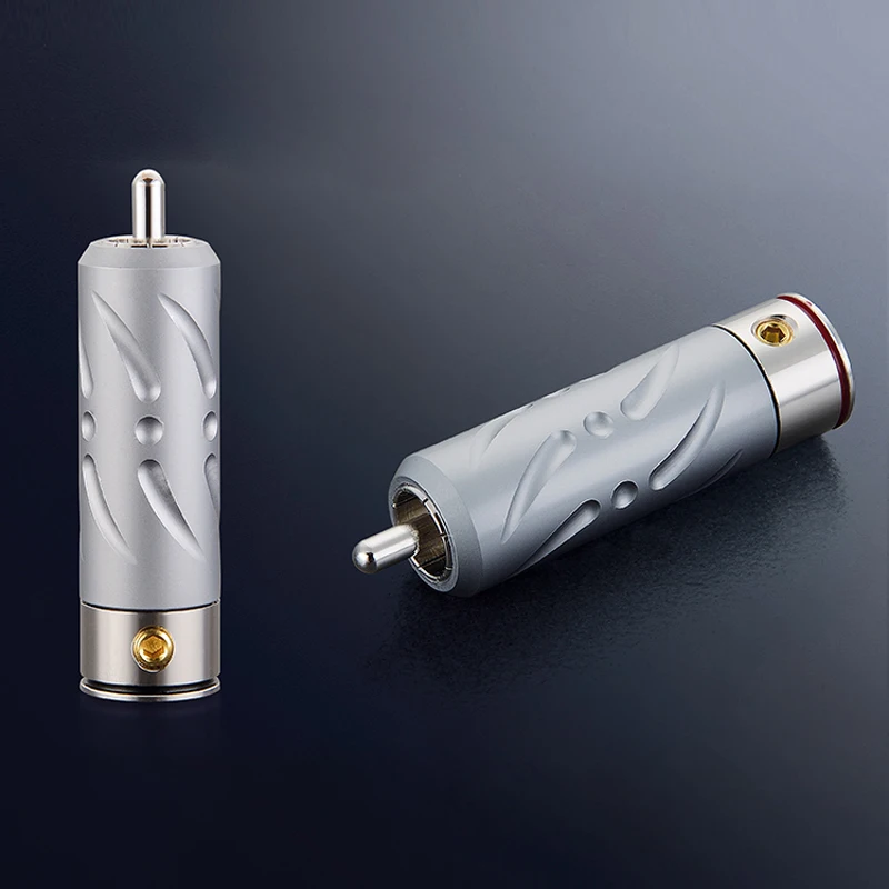 

Free shipping Viborg 4Pcs VR109R 99.998%Pure Red Copper Rhodium Plated RCA Plug soldering connectors hifi Audio RCA Plug connect
