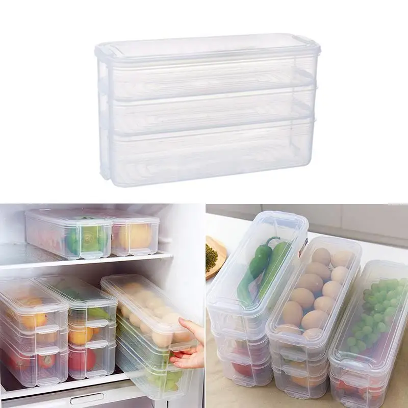 Пластиковые корзины для хранения холодильник коробка для хранения продуктов контейнеры для хранения с крышкой для белый фарфоровый ящик для яиц холодильник органайзер для морозилки