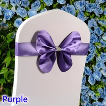 Фиолетовый цвет, пояс для стула, Свадебный мини-стиль, Бабочка, галстук-бабочка, лайкра, эластичная лента для галстука-бабочки, для чехлов на стулья, распродажа