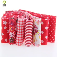 New7pcs / много красного цвета королевский коричневый тема хлопчатобумажная ткань полосы стегальные джелли ролл пэчворка ремесел для DIY швейных игрушки