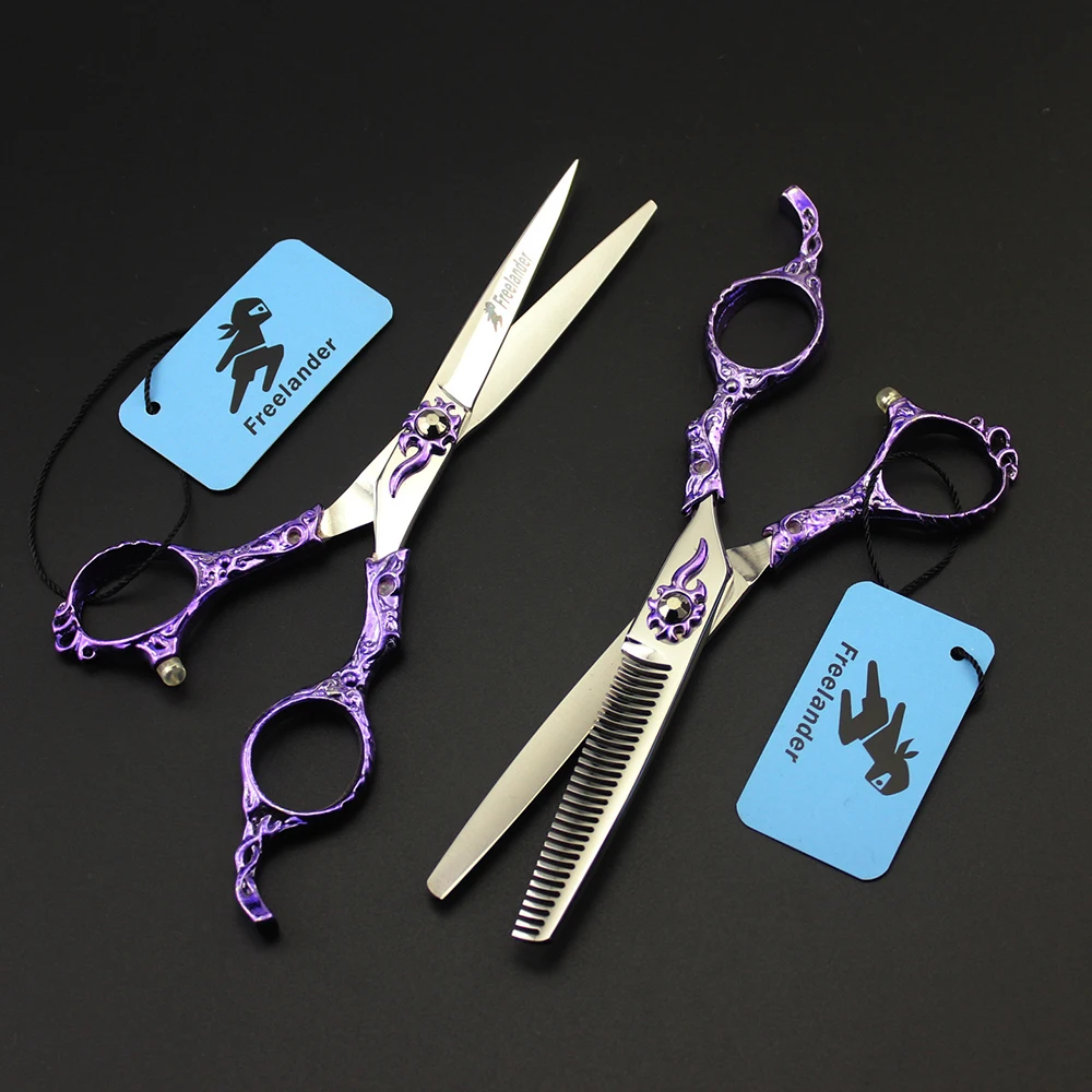 Goedkoop 6 inch Professionele Kappers schaar set Snijden + Dunner Kapper scharen Hoge kwaliteit Persoonlijkheid