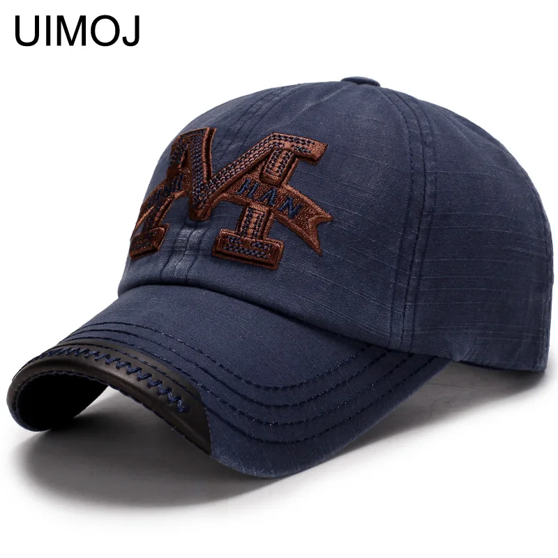 UIMOJ, модная весенняя бейсболка, шапки с вышивкой м, осенняя уличная шапка для мужчин и женщин, Повседневная Кепка s - Цвет: DARK BLUE