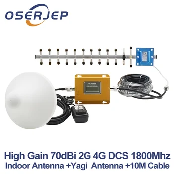

2018 New Fashion Signal Repeater 2G 4G DCS 1800mhz Mobile Signal Booster 4g Cellular Signal Amplifier Yagi + Ceiling Antenna Kit