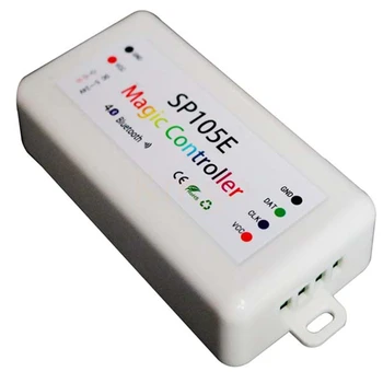 

SP105E bluetooth LED Controller For WS2811 2812 6803 IC Pixels LED Strip Light By IOS/Android APP DC5-24V Brightness Adjustable