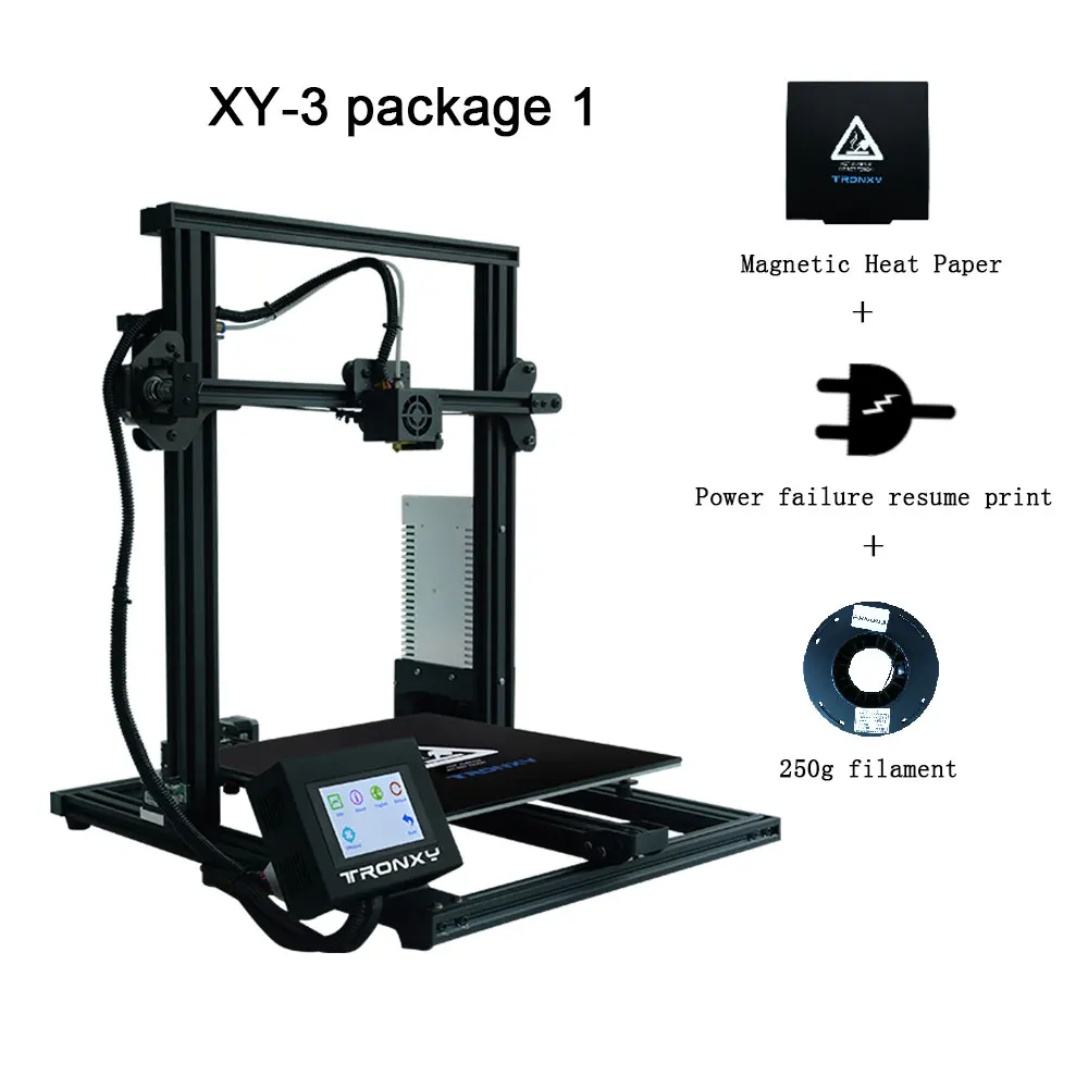 Новейший 3D принтер Tronxy XY-3, принтер с сенсорным экраном, 3d большой размер печати 310*310* мм, датчик накаливания PLA в подарок - Цвет: XY-3 package 1