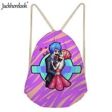 Jackhereook креативная любовная иллюстрация парусиновая сумка на шнурке для девочек хозяйственная сумка через плечо дорожные сумки для женщин повседневные маленькие