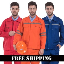 Мужская одежда Светоотражающая полоса рабочая одежда мужской комбинезон ремонтник комбинезоны брюки и куртка Рабочая форма Спецодежда