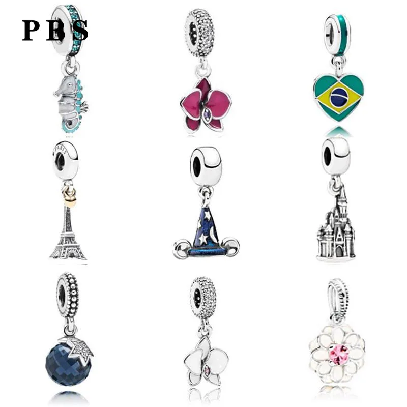 

PBS 100%925 Sterling Silver Original Copy High Quality 1:1 Multiple Styles Snowflake Love Seahorse Beads Free Shipping