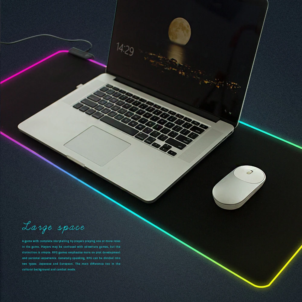 Большой светодиодный RGB Мышь Pad USB проводной освещение игровой коврик для мыши для игр мыши коврик игровой коврик для компьютерной мыши для