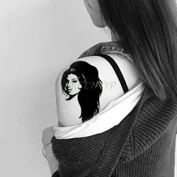 Водонепроницаемая Временная тату-наклейка Amy Winehouse временная татуировка сексуальная девушка флэш-тату на плечо запястье живот для женщин и