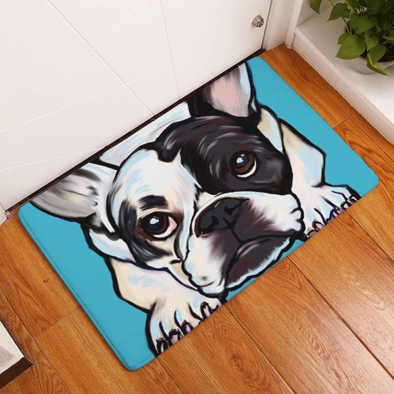Мультяшный стиль милая собака живопись собаки печать ковры противоскользящие напольные коврики Открытый коврики животные передняя дверь коврики 40x60 50x80 см