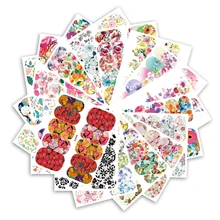 Полная красота 25 листов цветок серия ногтей Водные Наклейки Полный трафареты DIY маникюр Женщины ногтей бабочка Советы CHWG266-290