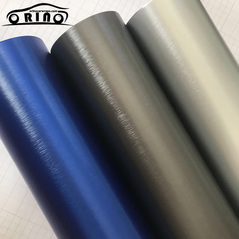  Chrome Metallic Brushed Aluminum Vinyl Metal Car Wrap Film Car Sticker DIY Styling Auto Foil Decora