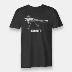 Снайпера M82 M107 50 Калибр Barrett футболка с автоматом мужские Размеры S-XXXL черные футболки