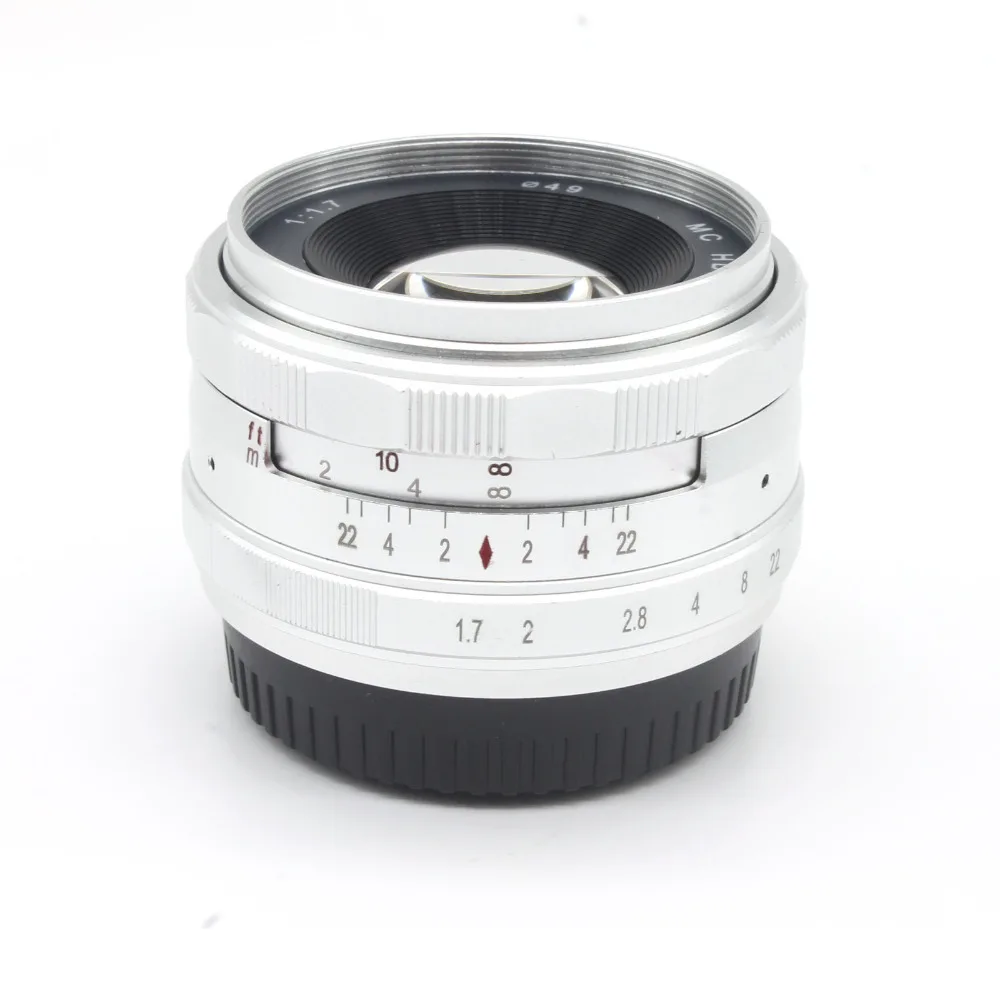 NEWARRIVAL 35mm F1.7 Wide angle Manual Lens for Fujifilm Fuji X T1 XT1 X pro1 X pro1s X E2 XE2 X E1 X M1 X A1 X A2 Camera silver-in Camera Lens ...