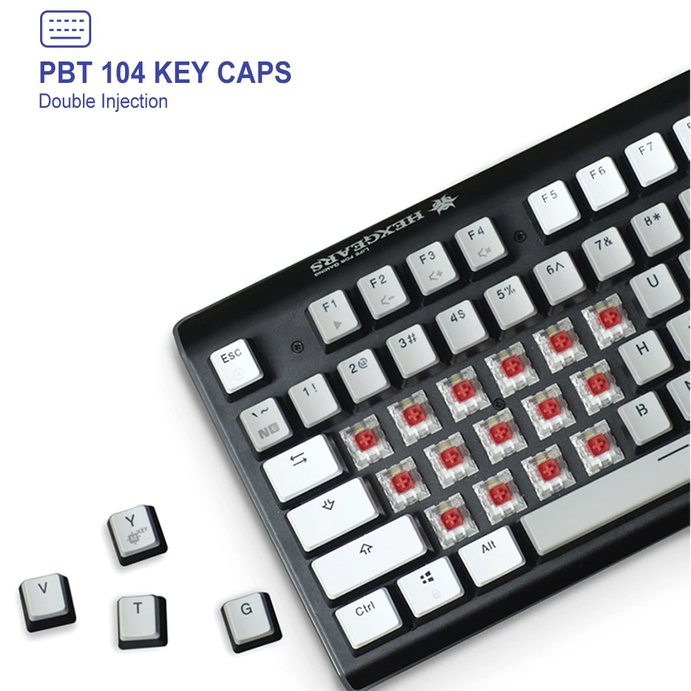 HEXGEARS GK735 Kailh переключатель коробки механическая клавиатура 104 ключа Горячая