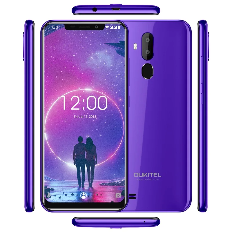 Oukitel C12, 2 ГБ, 16 ГБ, смартфон с функцией распознавания лица, Android 8,1, MTK6580, четыре ядра, 6,18 дюймов, 19:9, 8 Мп, 5 МП, 3300 мАч, OTA, отпечаток пальца, сотовый телефон