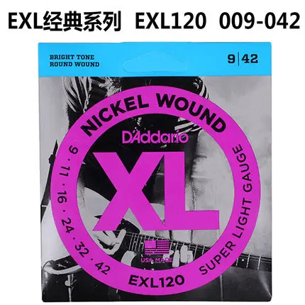 D'Addario Электрогитары струны EXL с никелевой обмоткой EXL110 EXL115 EXL120 EXL125 EXL130 EXL140 Daddario - Цвет: EXL120