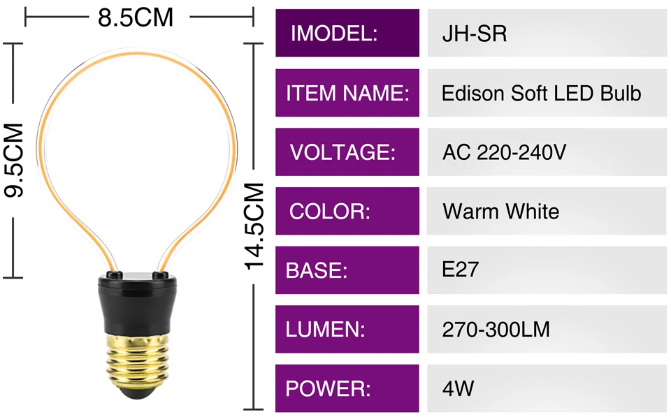 Ретро винтажный светодиодный светильник E27 220 в 240 В Мягкий Светодиодный светильник накаливания 4 Вт 4,5 Вт внутренний декоративный светильник необычные дизайнерские лампочки теплый желтый