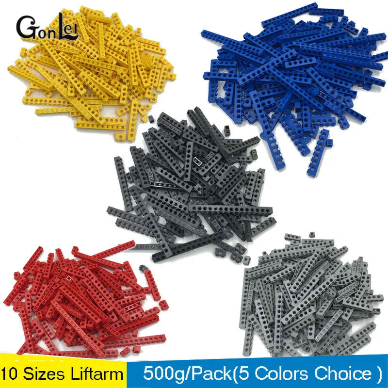 500 г/лот игрушка техника Liftarm часть MOC кирпич 1*1-1*16 с отверстиями дети Строительные