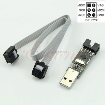 

USB ISP 5V USBasp AVR Programmer ATMEGA8 ATMEGA128+6PIN Wire Support For Win7 Whosale&Dropship