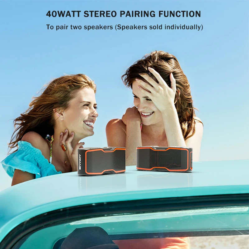 AOMAIS Sport II Portable Bluetooth Speaker 20W Subwoofer Column Stereo Soundbar Wireless Loudspeaker Waterproof Outdoor Speaker
