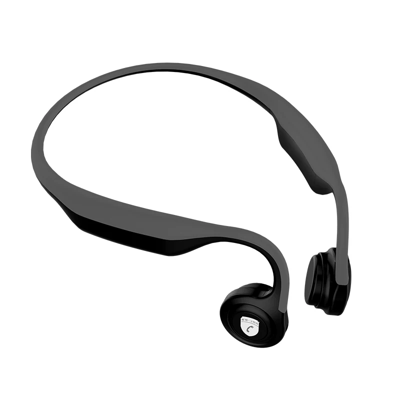 ES368 костной проводимости Bluetooth наушники Беспроводная Спортивная гарнитура HiFi бег тяжелый стерео бас наушники для смартфона беспроводные - Цвет: Черный