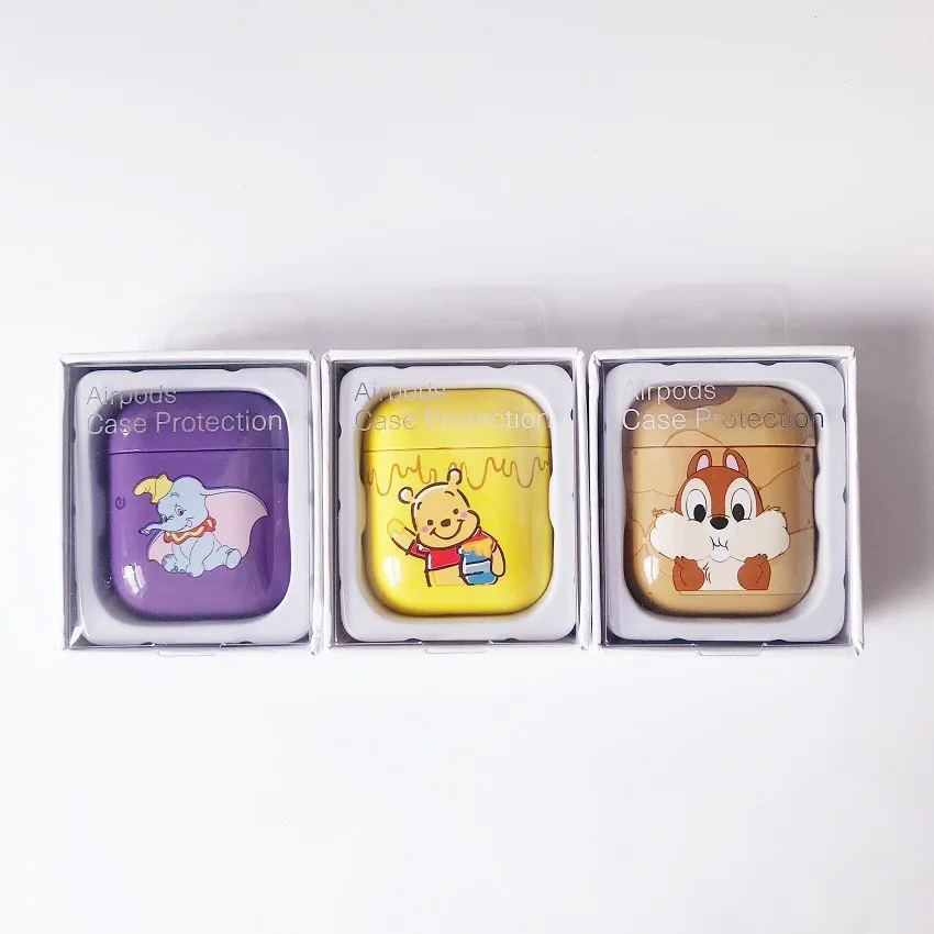 Cute Cartoon Dumbo Winnie Pooh Bear Earphone Hard Case Cover For Apple Airpods 1 2 Wireless Wired Charging box Accessories bag