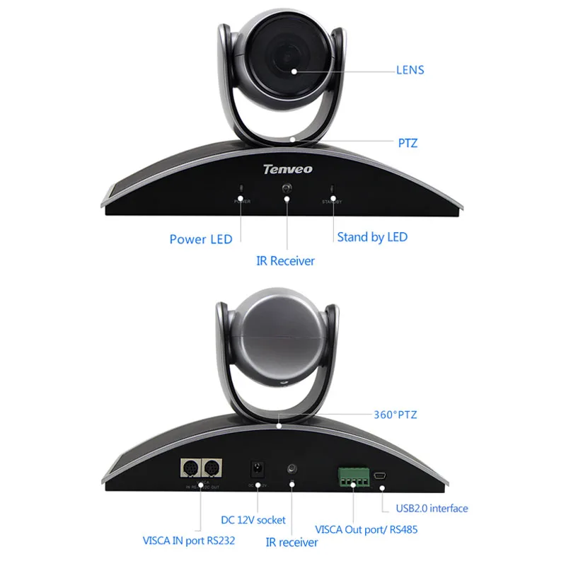 Tenveo VX3-1080 3X زووم بصري كاميرا فيديو للمؤتمرات HD1080P 1920*1080 كاميرا 1/2. 7 HD اللون المكمل USB HD كاميرا متحركة