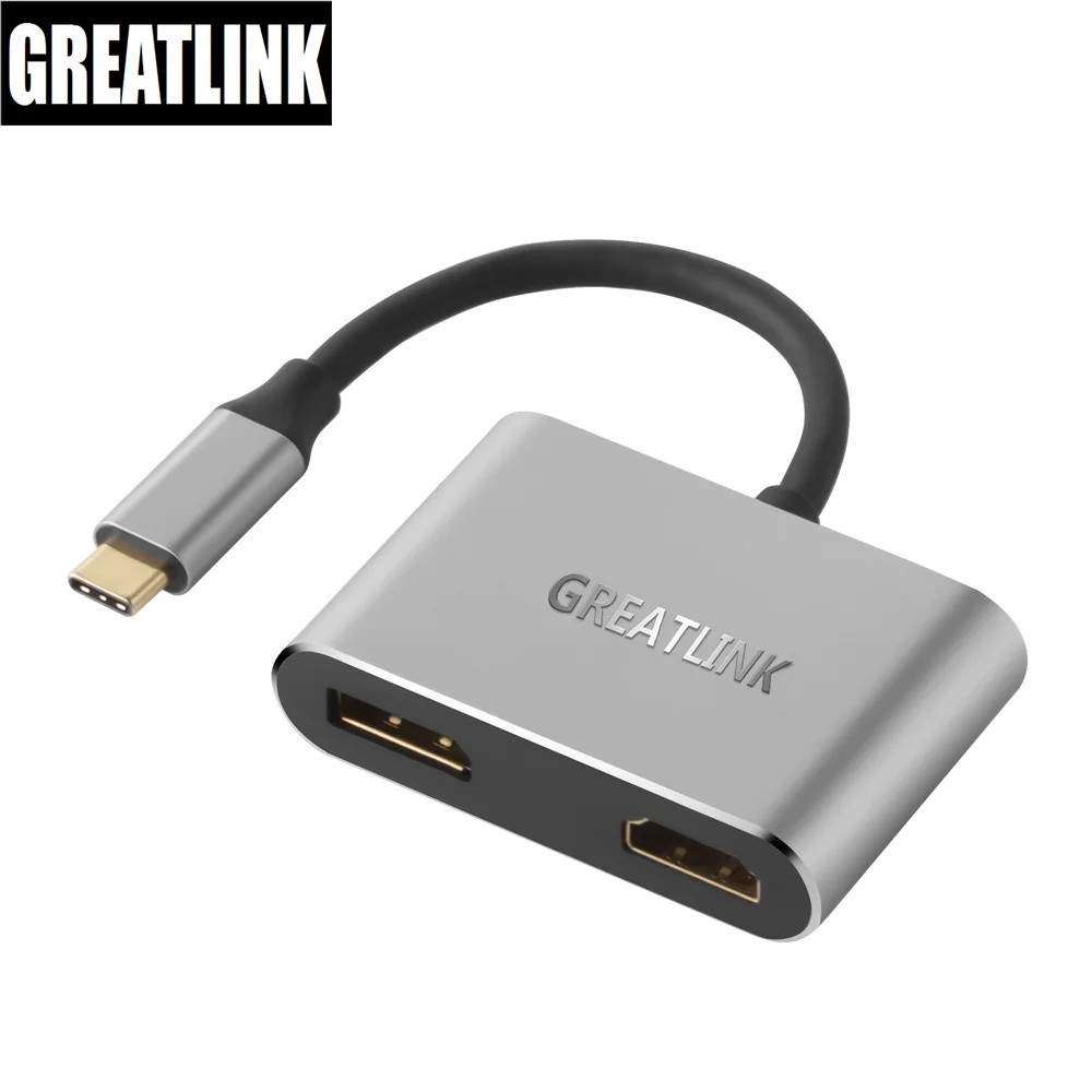 Тип C 3,1 на дисплей Порт DP HDMI 4K сплиттер USB-C type-C 3,0 AUX удлинитель Дисплей порт конвертер Thunderbolt 3 концентратор док-станция