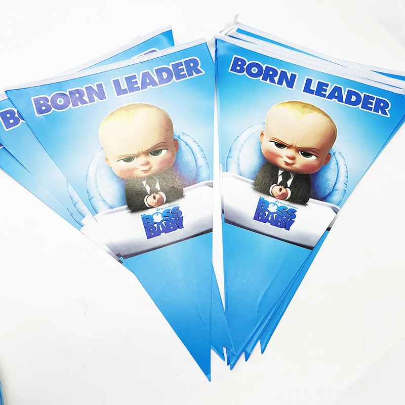 

10pcs/pack baby boss theme party banners baby shower birthday party decorations little baby boss theme party flags paper flags
