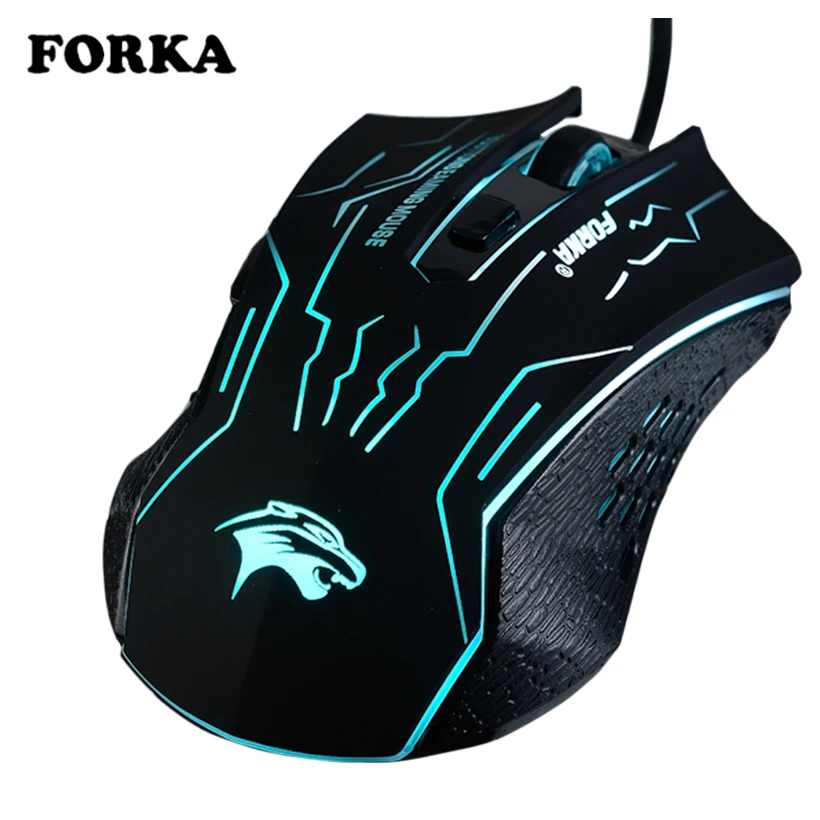 

FORKA USB Wired Gaming Mouse 3200DPI 6Buttons Sound/Silent Optical Computer Mouse Mice Gamer for PC Laptop for CS GO LOL Dota 2