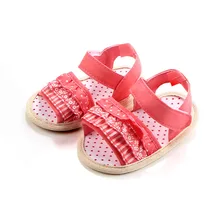 Милые красивые хлопковые мягкая подошва для Обувь для девочек цветочные границы Prewalker Детские Сандалии для девочек принцесса Обувь