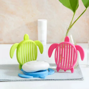 

Lovely Bathroom Plastic Turtle Soap Dishes Draining Soap Saver Holders Box For Home Kitchen Washroom Organization Soap Tray Rack